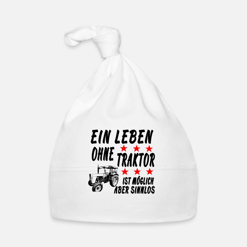 Traktor - Baby Bio-Mütze - Weiß