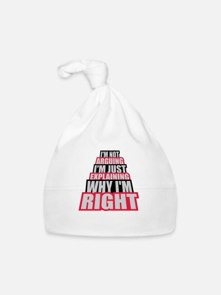 Je ne discute pas - Bonnet bio Bébé - blanc - Devant