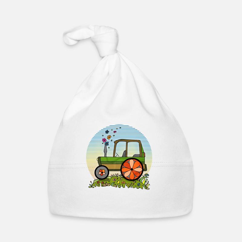 Traktor - Baby Bio-Mütze - Weiß