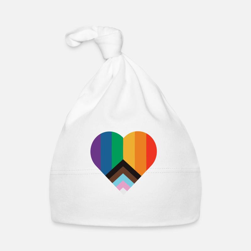 Coeur LGBT - Bonnet bio Bébé - blanc
