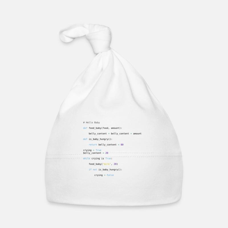 Python Code Baby Hello World Baby Programmierung Baby Bio-Mütze