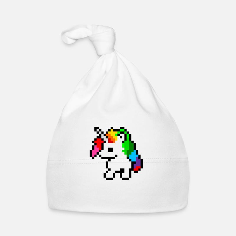 Einhorn Pixel Art Baby Bio-Mütze