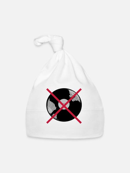 Musique de disque vinyle interdite - Bonnet bio Bébé - blanc - Devant