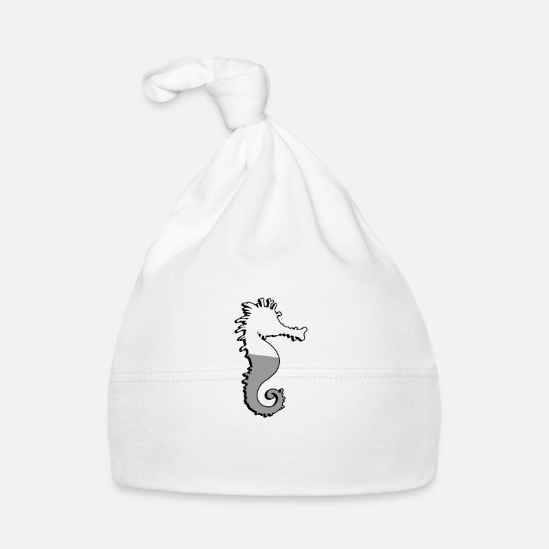 Seepferdchen - Illustration Baby Bio-Mütze