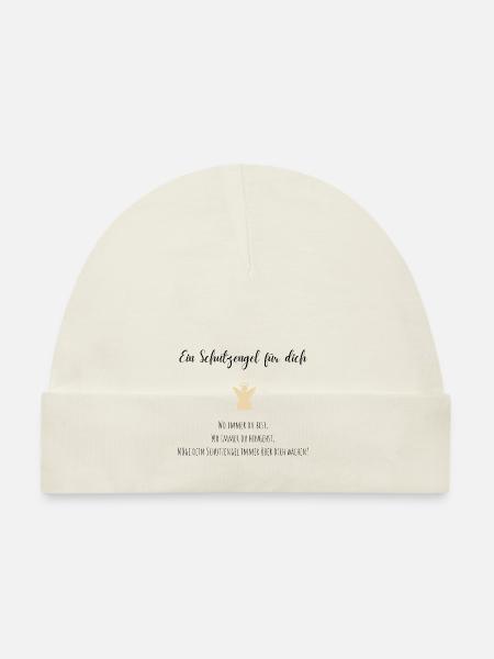 Schutzengel Geschenk - Baby Bio-Mütze - Weiß - Vorne