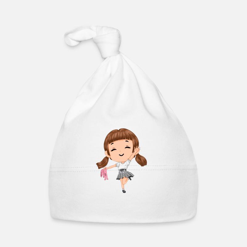 fille 👧 mignonne - Bonnet bio Bébé - blanc