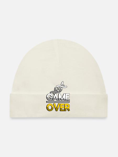 GAME OVER (Gelb) + DNA - Gaming - Baby Bio-Mütze - Weiß - Vorne
