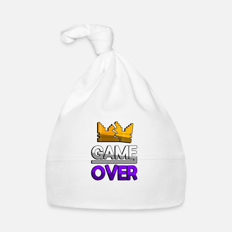 GAME OVER (Lila) + King Crown - Gaming Baby Bio-Mütze