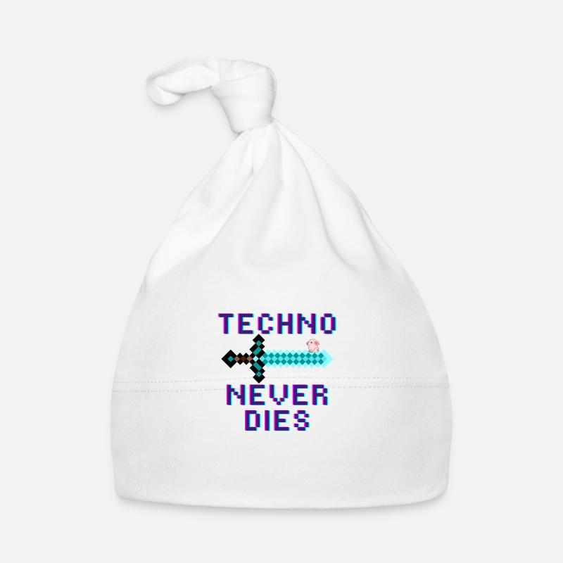 Techno Never Dies - Design - Organic Baby Cap - white