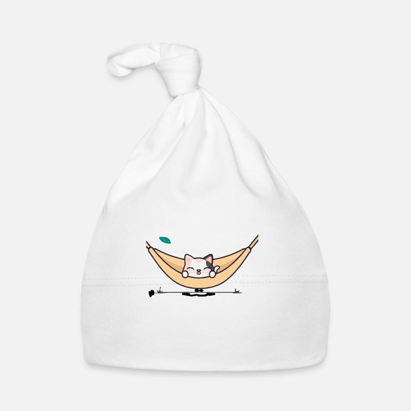 Kawai hammock cat Organic Baby Cap