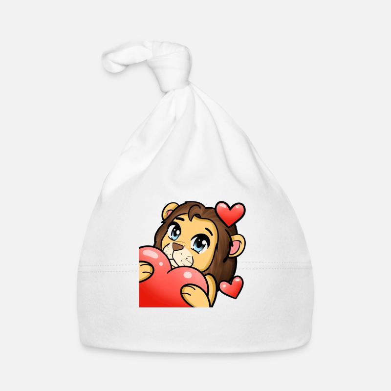 Herz Löwe Baby Bio-Mütze