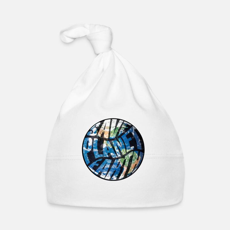 Sauvez la planète Terre - Bonnet bio Bébé - blanc