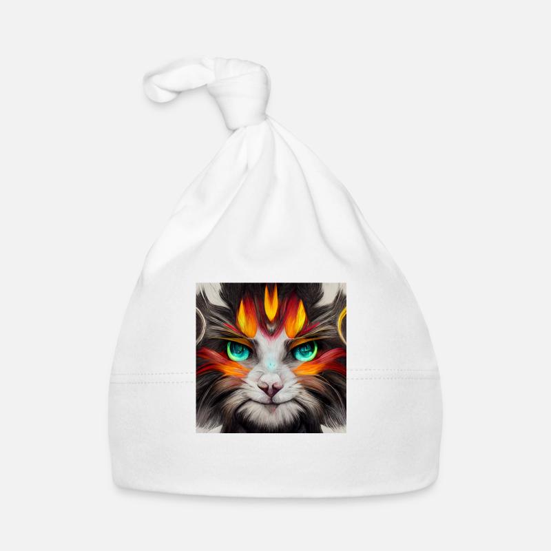 Cat Manga Style Organic Baby Cap