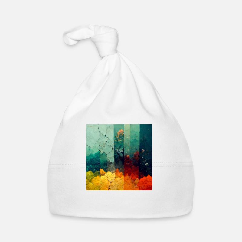 Saisonal degradierter Wald - Baby Bio-Mütze - Weiß