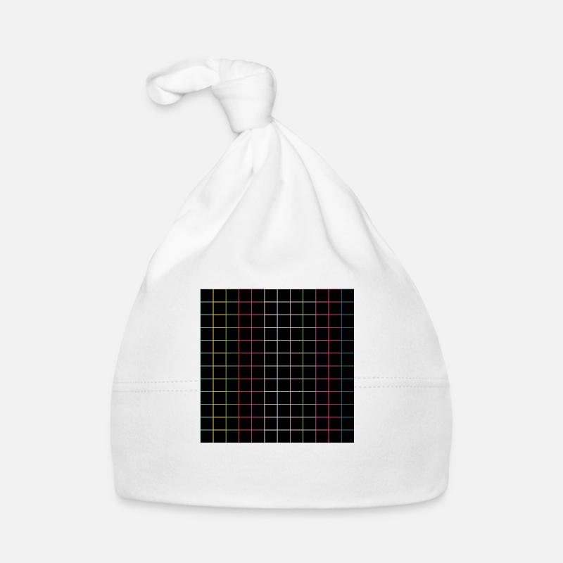 Lignes verticales et horizontales - Bonnet bio Bébé - blanc