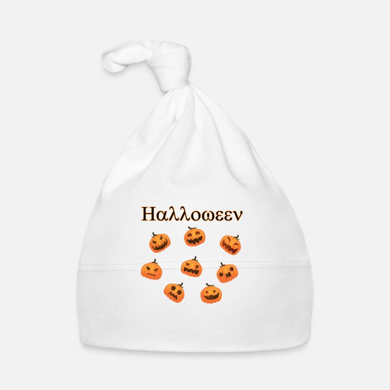 Citrouilles et police de conception d’Halloween Bonnet bio Bébé