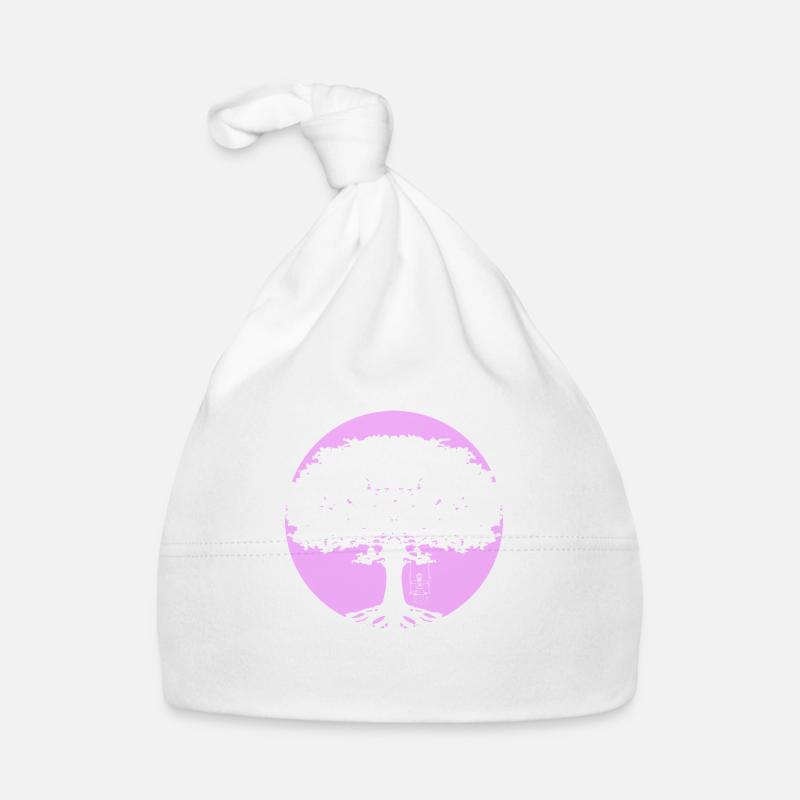 Mädchen Schaukelt am Baum Baby Bio-Mütze