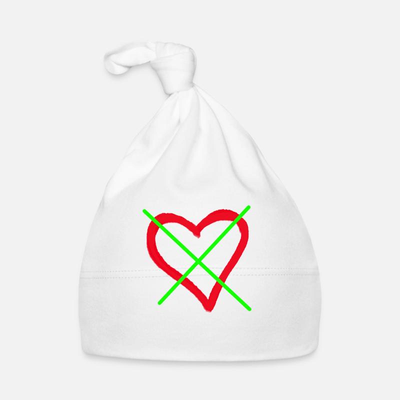 Herz durchgestrichen Baby Bio-Mütze