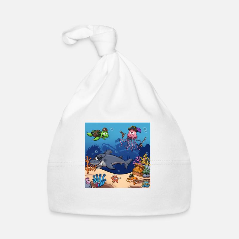 Pirate Sea Creatures Organic Baby Cap