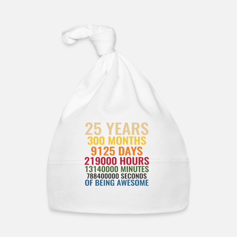 25 ans d’être génial - Bonnet bio Bébé - blanc