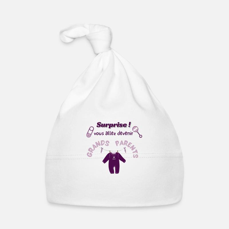 surprise annonce grossesse grands parents Bonnet bio Bébé