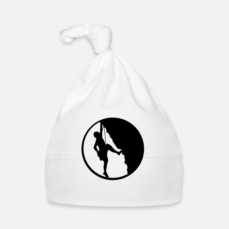 escalade Silhouette Alpinisme Sport - Bonnet bio Bébé - blanc