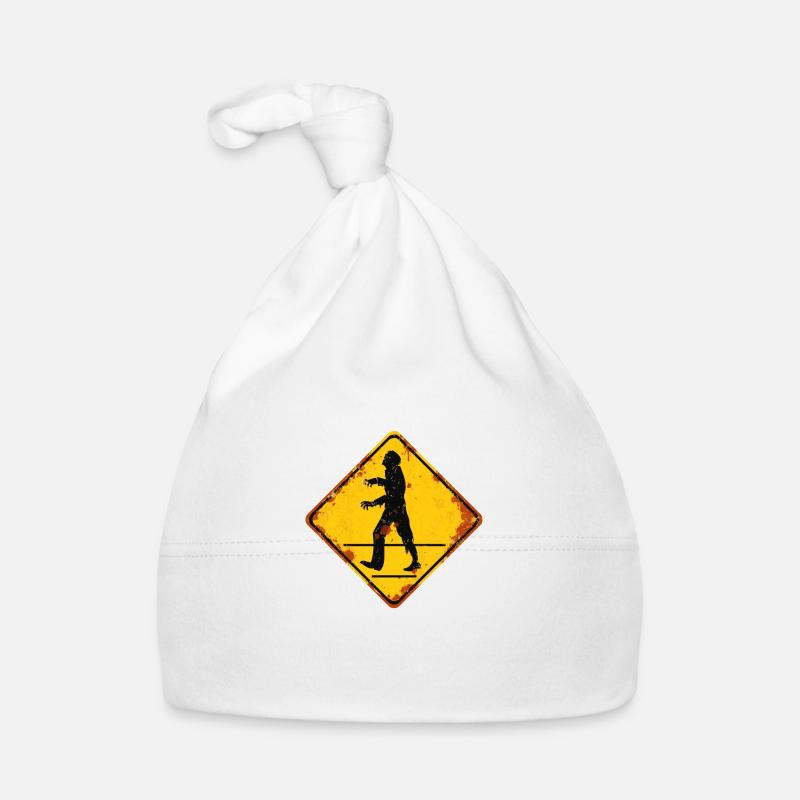 Caution Zombies. Organic Baby Cap