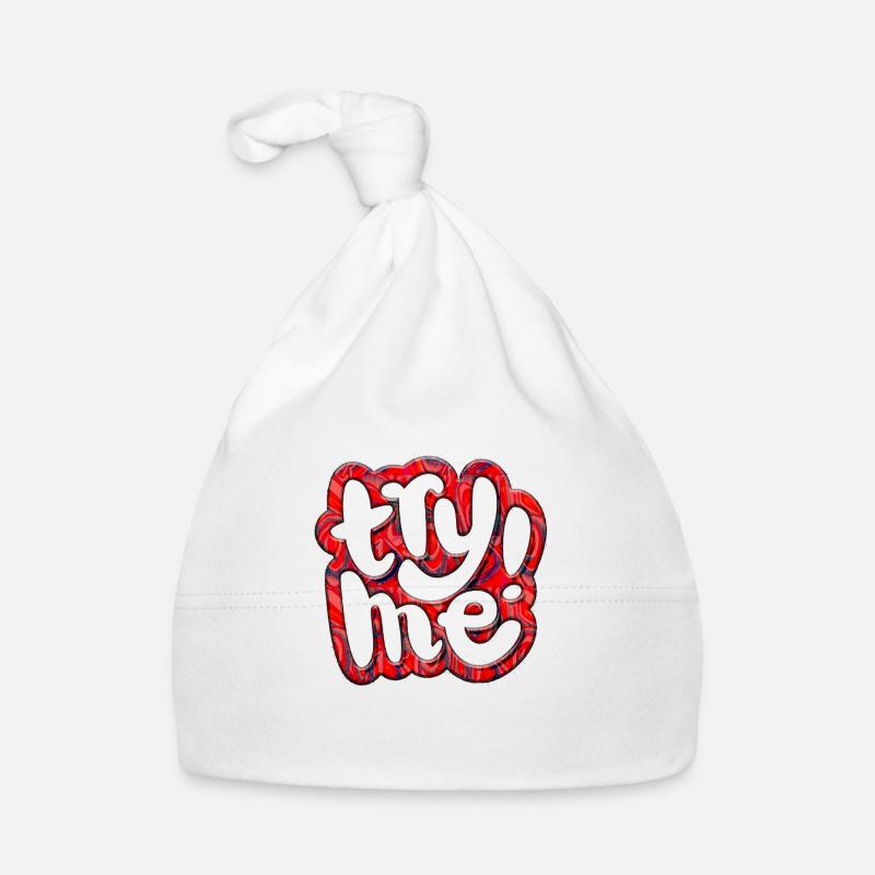 Essayez-moi essayez-moi drôle mignon graffitti humour rétro Bonnet bio Bébé