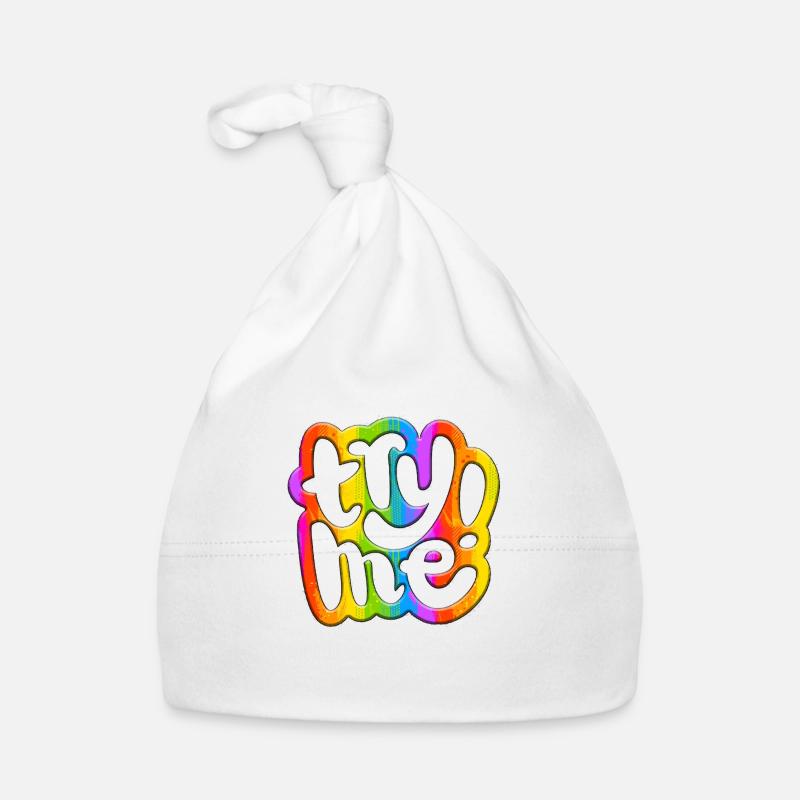 Essayez-moi essayez-moi drôle mignon graffitti humour rétro Bonnet bio Bébé