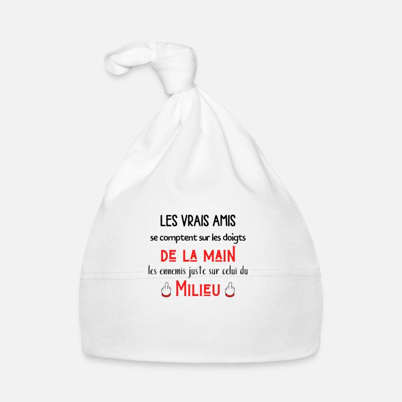 les vrais amis se comptent sur les doigts Bonnet bio Bébé