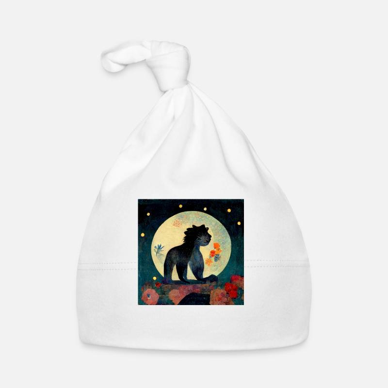 petit lion au clair de lune Bonnet bio Bébé