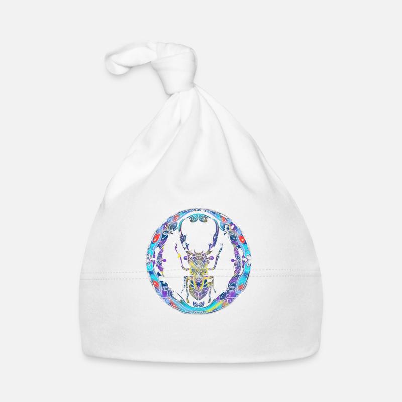 Farbenfroher Skarabäus Baby Bio-Mütze