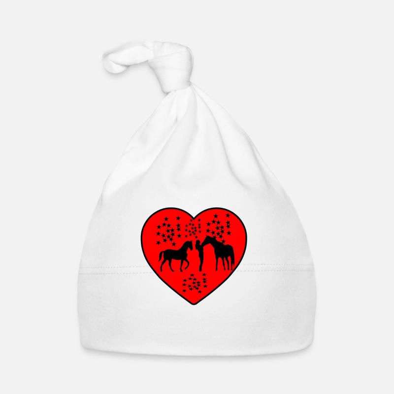 Cheval - Bonnet bio Bébé - blanc