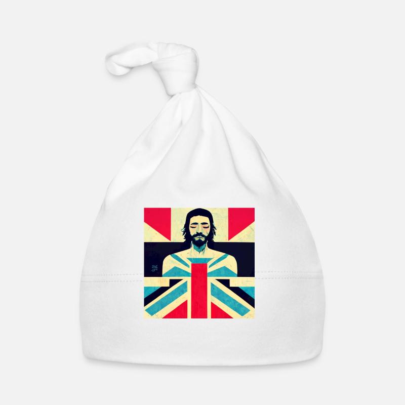 Jésus britannique - Bonnet bio Bébé - blanc