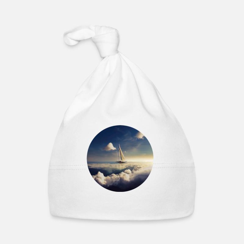 Schiff mit Wolken Baby Bio-Mütze