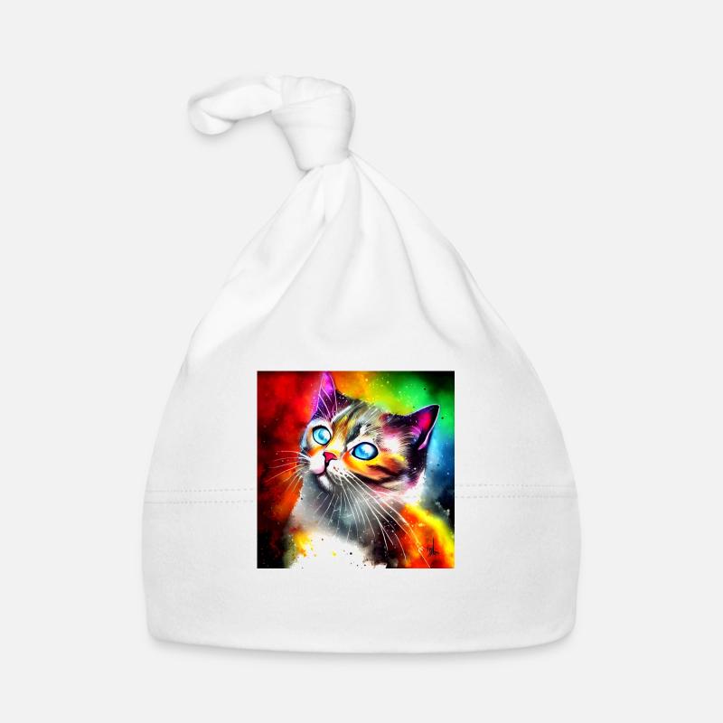 Süße bunte Katze Baby Bio-Mütze