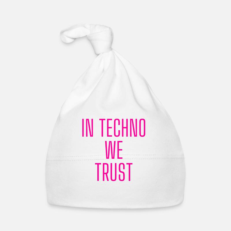 in Techno we trust glow pink Baby Bio-Mütze