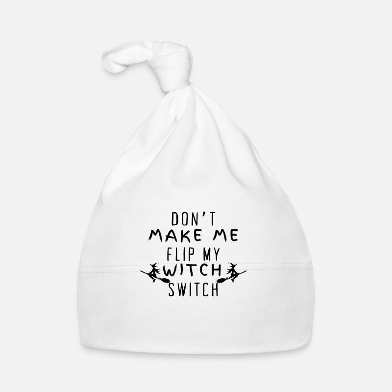 Halloween Don't make me flip mu witch switch white Organic Baby Cap