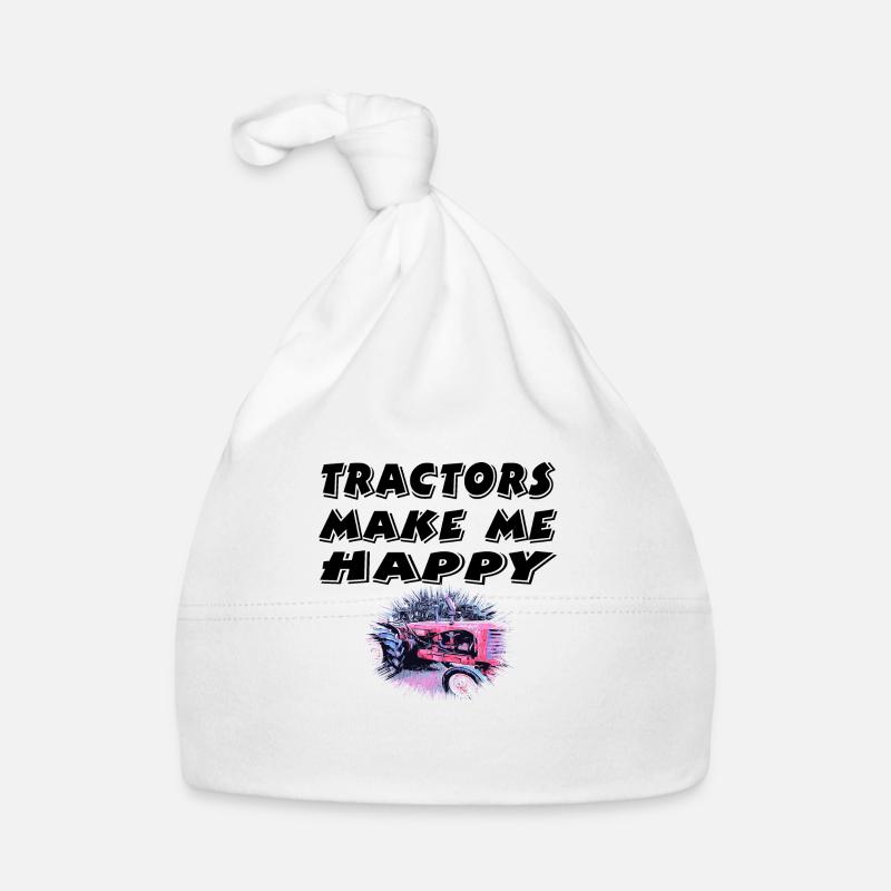 Traktor - Baby Bio-Mütze - Weiß