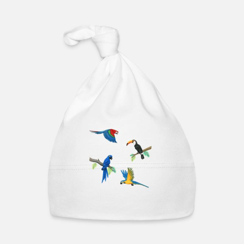 Colorful parrots Organic Baby Cap