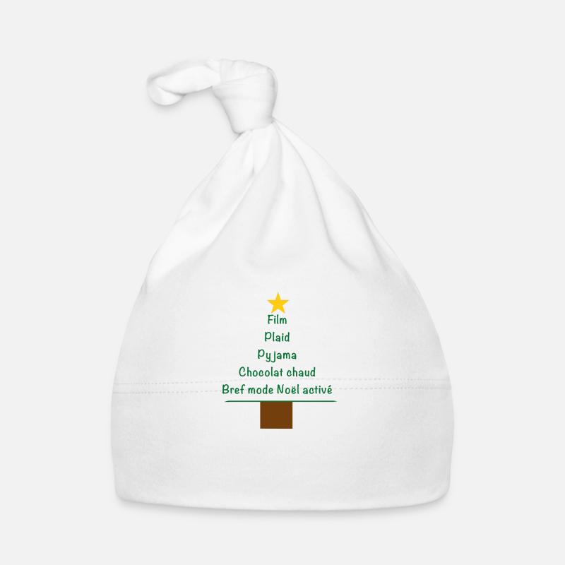 Noel christmas - Bonnet bio Bébé - blanc