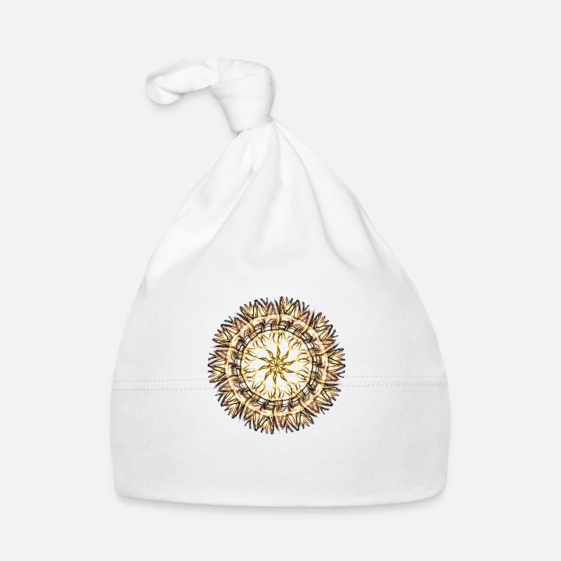 Mandala - Organic Baby Cap - white