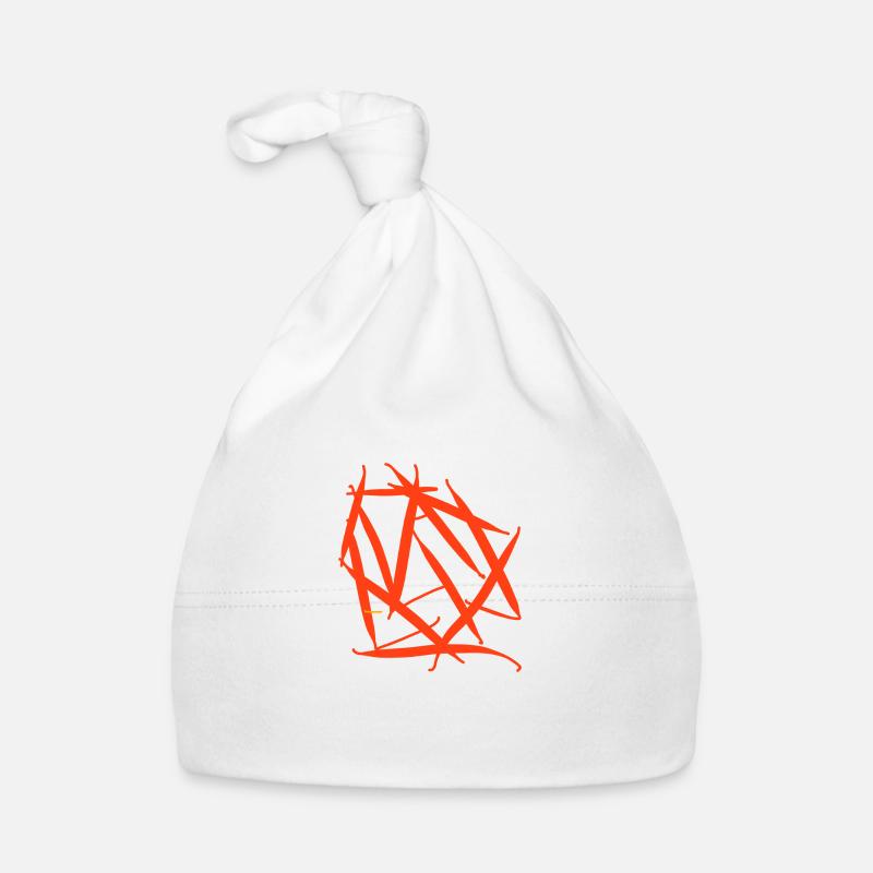 Red abstract cube Organic Baby Cap