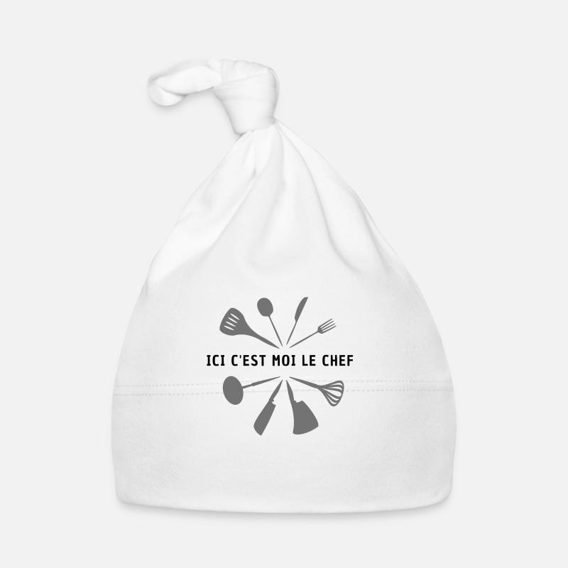 Ici c'est moi le chef - Bonnet bio Bébé - blanc