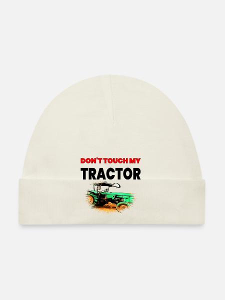 Traktor - Baby Bio-Mütze - Weiß - Vorne