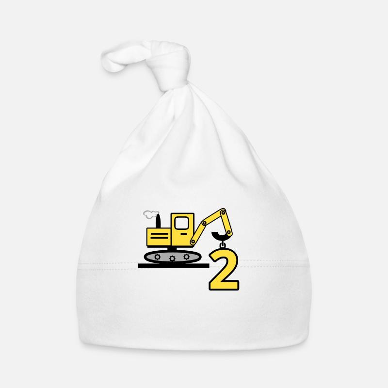 Bagger - Baby Bio-Mütze - Weiß