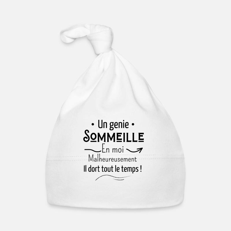 Un génie sommeille e moi malheureuseme il dort Bonnet bio Bébé