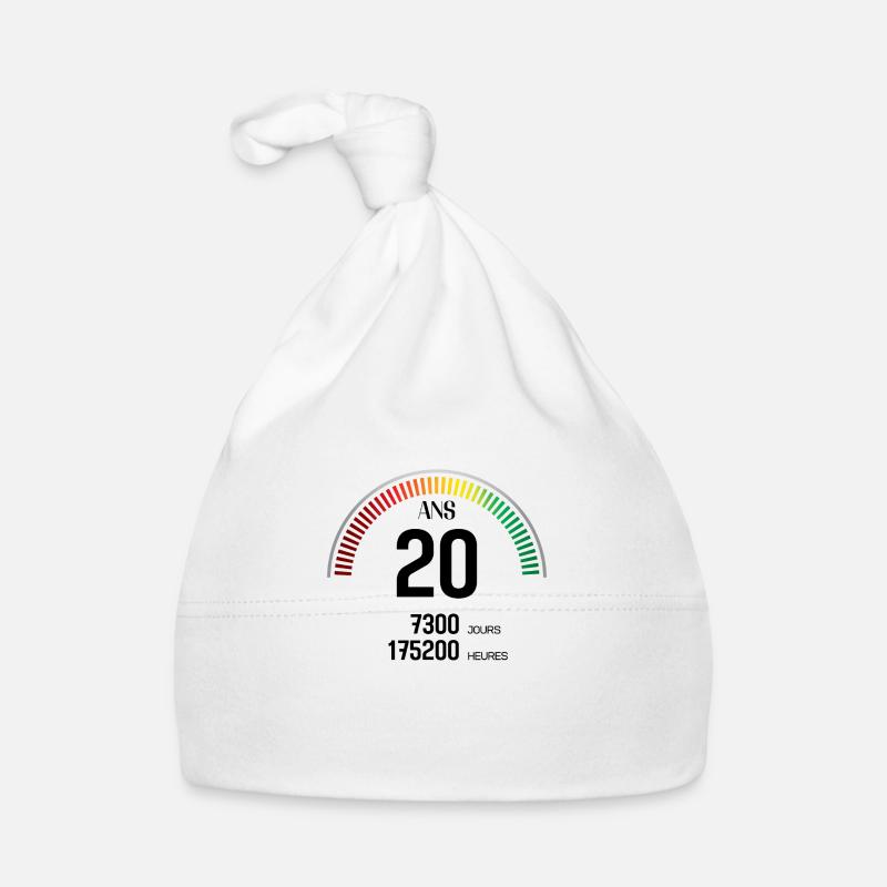 Anniversaire 20 ans Compteur Bonnet bio Bébé