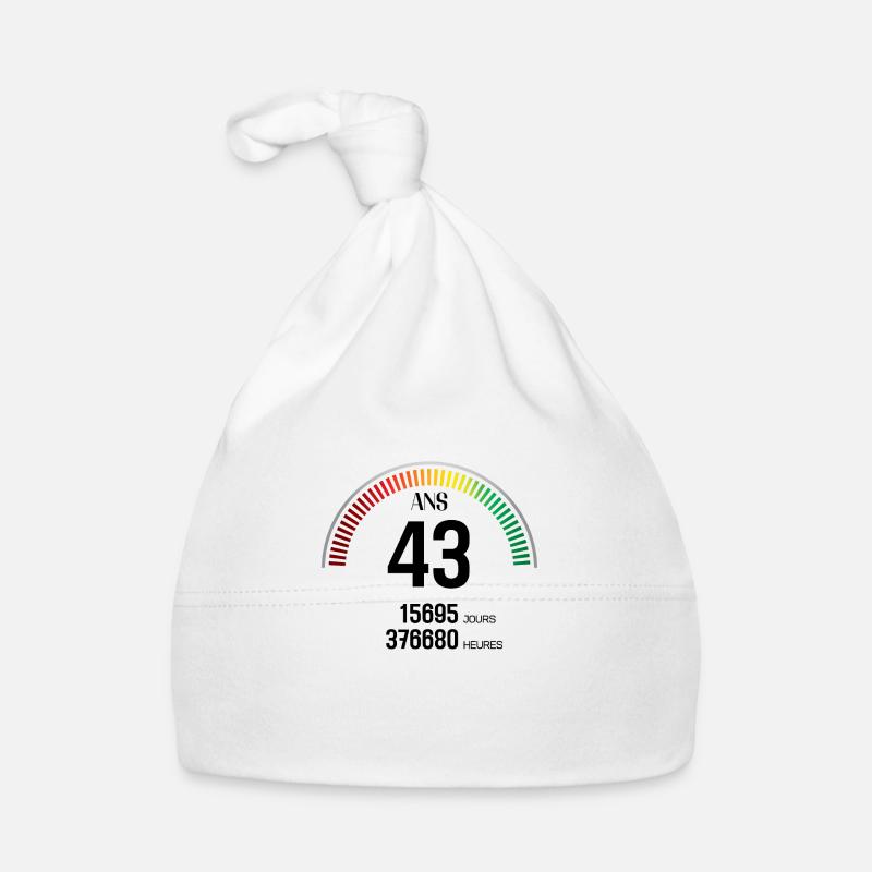 Anniversaire 43 ans Compteur Bonnet bio Bébé