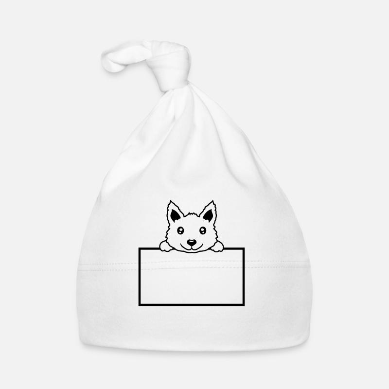 Text einfügen Hund Schild Baby Bio-Mütze